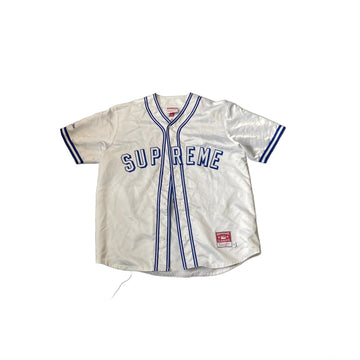 White Supreme Mitchell & Ness Baseball Jersey - L
