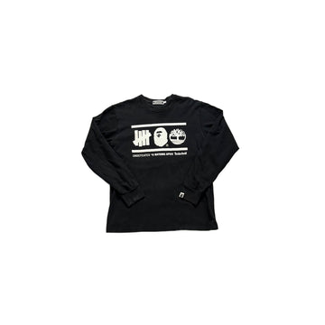 Black A Bathing Ape (BAPE) x Undefeated x Timberland Long Sleeve Tee - L