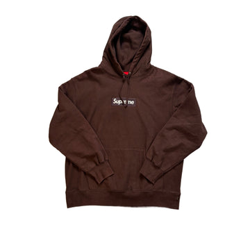 Brown Supreme Box Logo Hoodie - XL