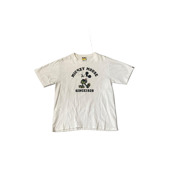 White A Bathing Ape (BAPE) x Mickey Mouse Tee - L