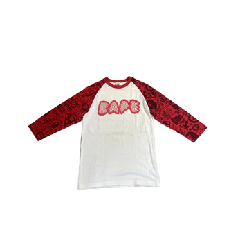White + Red A Bathing Ape (BAPE) Long Sleeve Tee - S