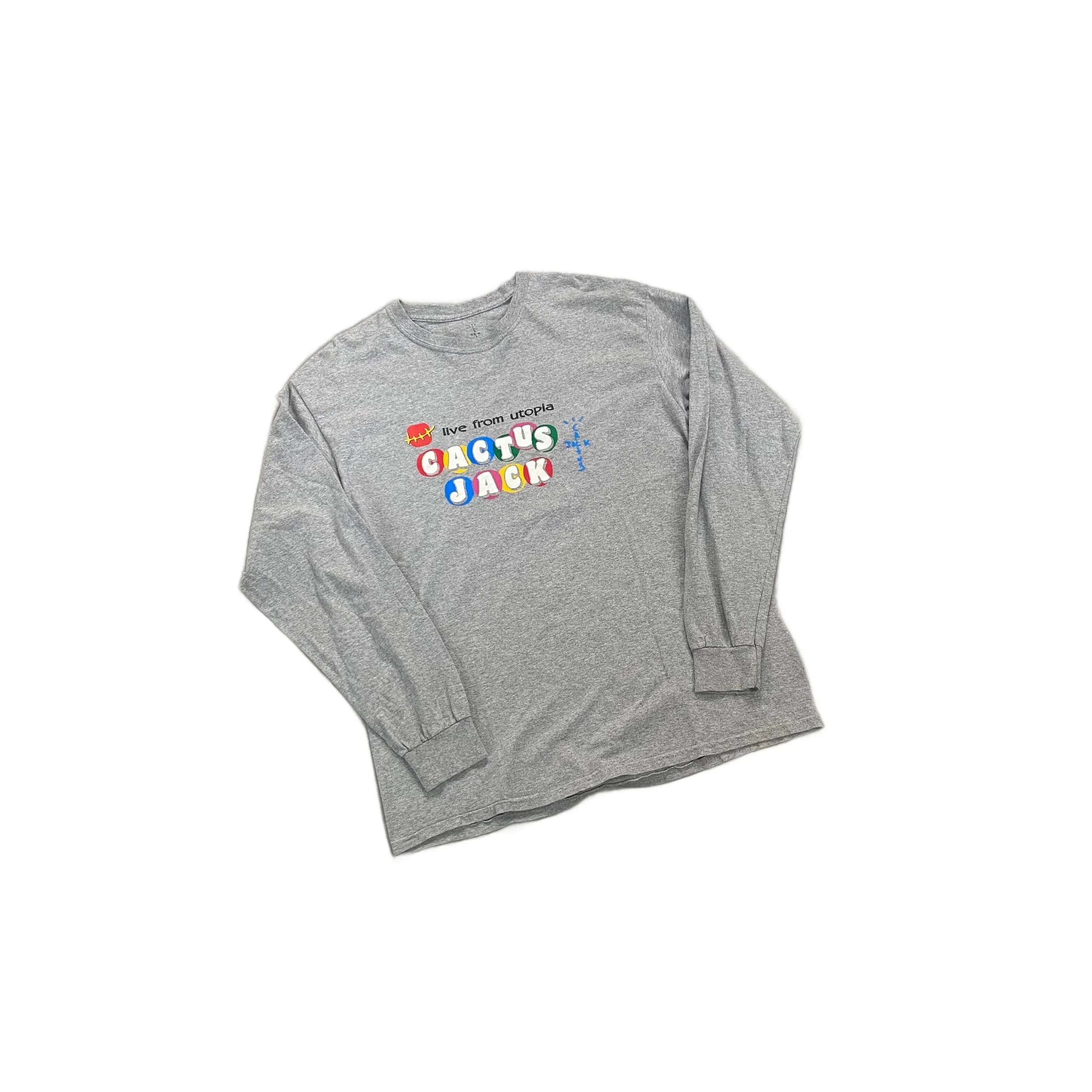 Grey Travis Scott Long Sleeve Tee - M