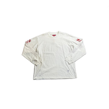 White Supreme Long Sleeve Tee - XL