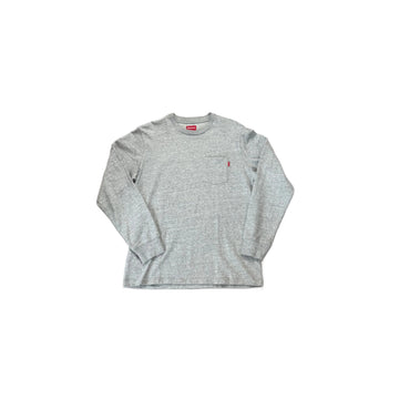 Grey Supreme Long Sleeve Tee - M