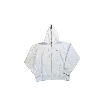 Grey Supreme Zip Up Hoodie - L