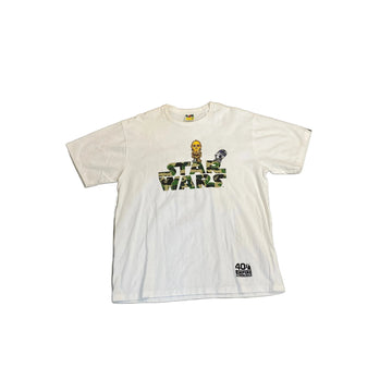 White A Bathing Ape (BAPE) x Star Wars Tee - XXL