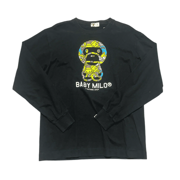 Black A Bathing Ape (BAPE) Long Sleeve Tee - L