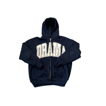 Navy Blue Drama Call Zip Up Hoodie - L