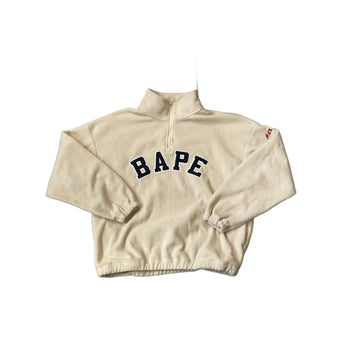White A Bathing Ape (BAPE) 1/4 Zip Fleece - S