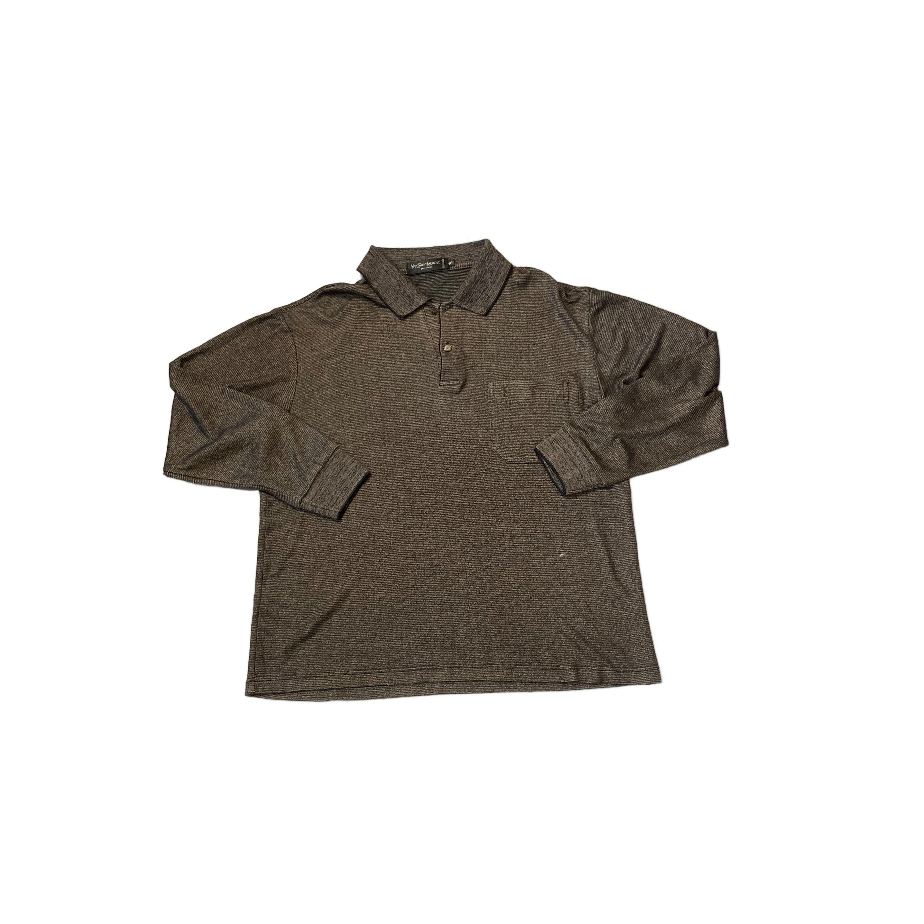 Vintage Yves Saint Laurent (YSL) Long Sleeve Polo Shirt - L