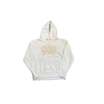 White Stussy Sport Hoodie - S