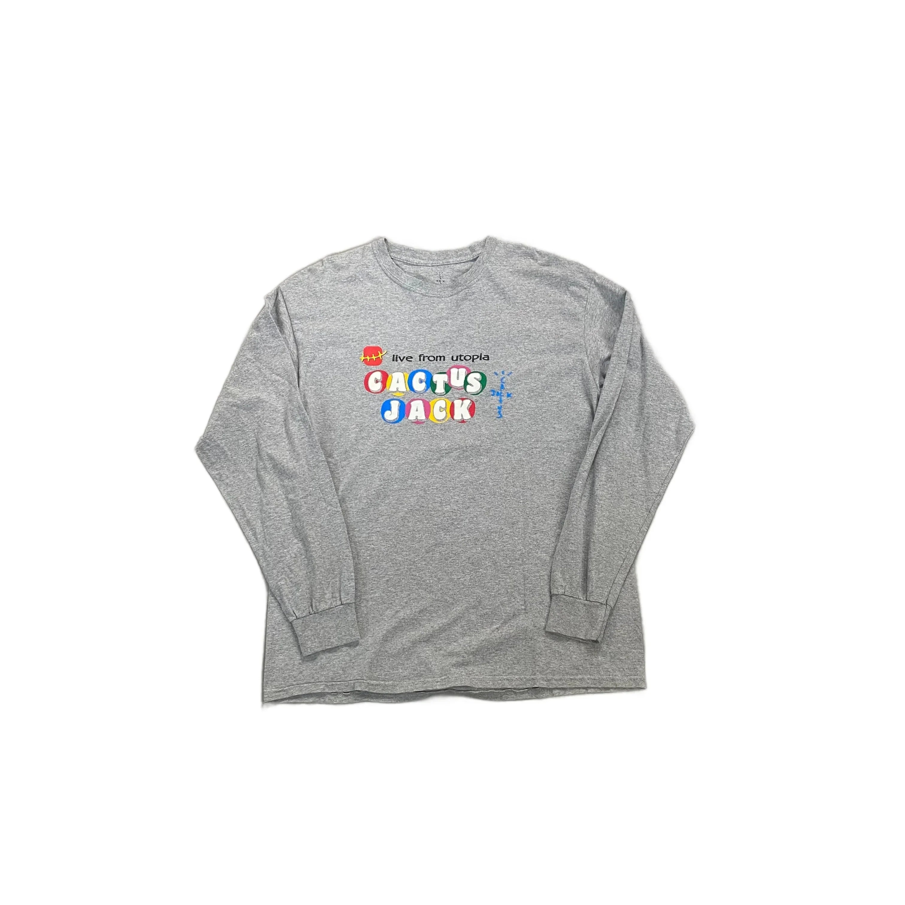 Grey Travis Scott Long Sleeve Tee - M