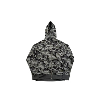 Camo Stussy Zip Up Hoodie - S