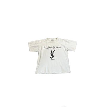 Vintage White Yves Saint Laurent (YSL) Tee - M