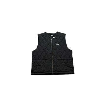 Black Stussy Puffer Gilet - XL
