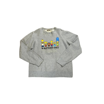 Grey A Bathing Ape (BAPE) x The Simpsons Sweatshirt - XL