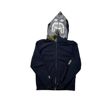 Navy Blue A Bathing Ape (BAPE) Zip Up Hoodie - M