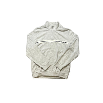 Grey Supreme 1/4 Zip Sweatshirt -XL