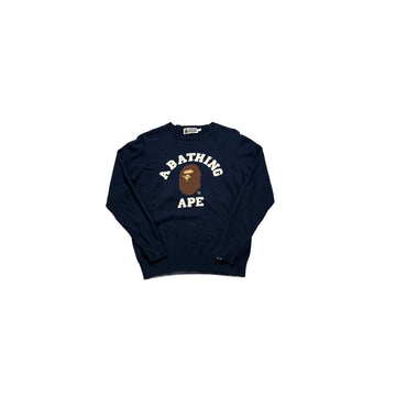 Navy Blue A Bathing Ape (BAPE) Knitted Sweatshirt - L