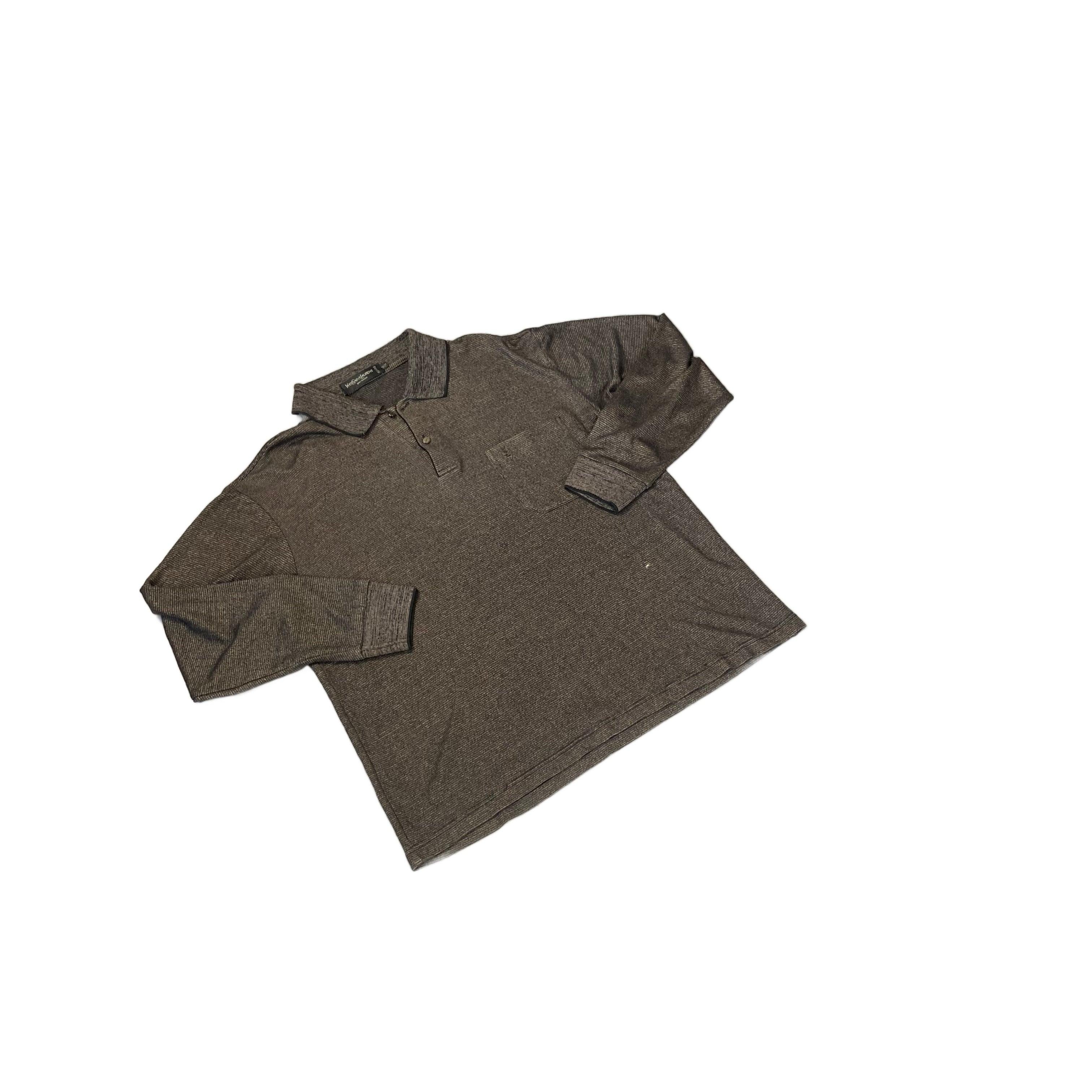 Vintage Yves Saint Laurent (YSL) Long Sleeve Polo Shirt - L