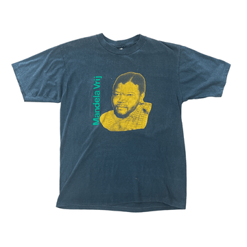 Vintage 90s Grey Nelson Mandela Single Stitch Graphic Tee - Extra Large - The Streetwear Studio