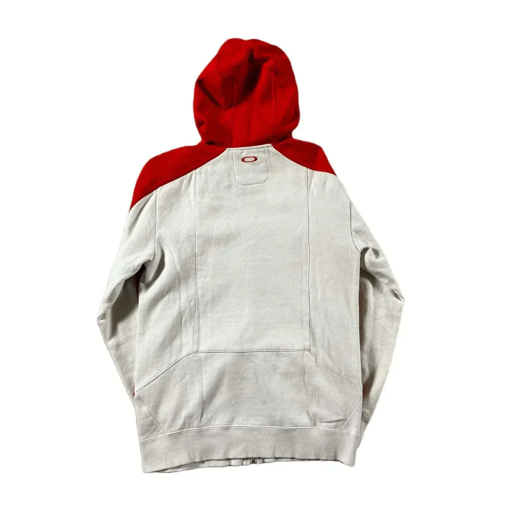 White + Red Oakley Full Zip Hoodie - S