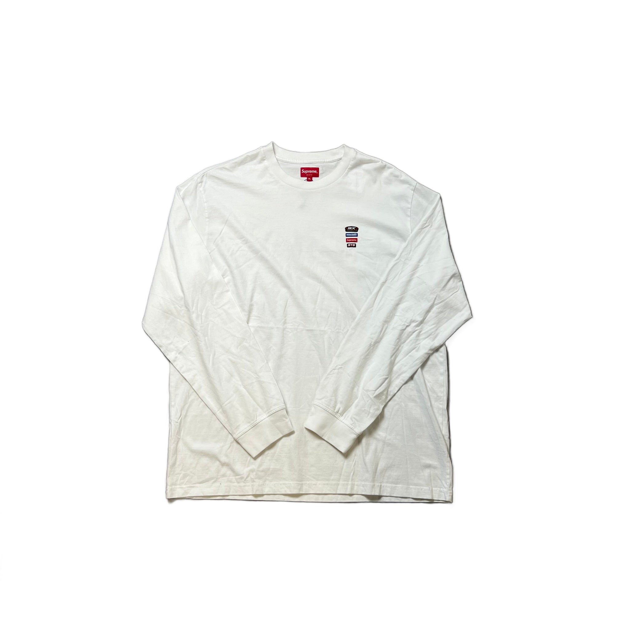 White Supreme Long Sleeve Tee - XL