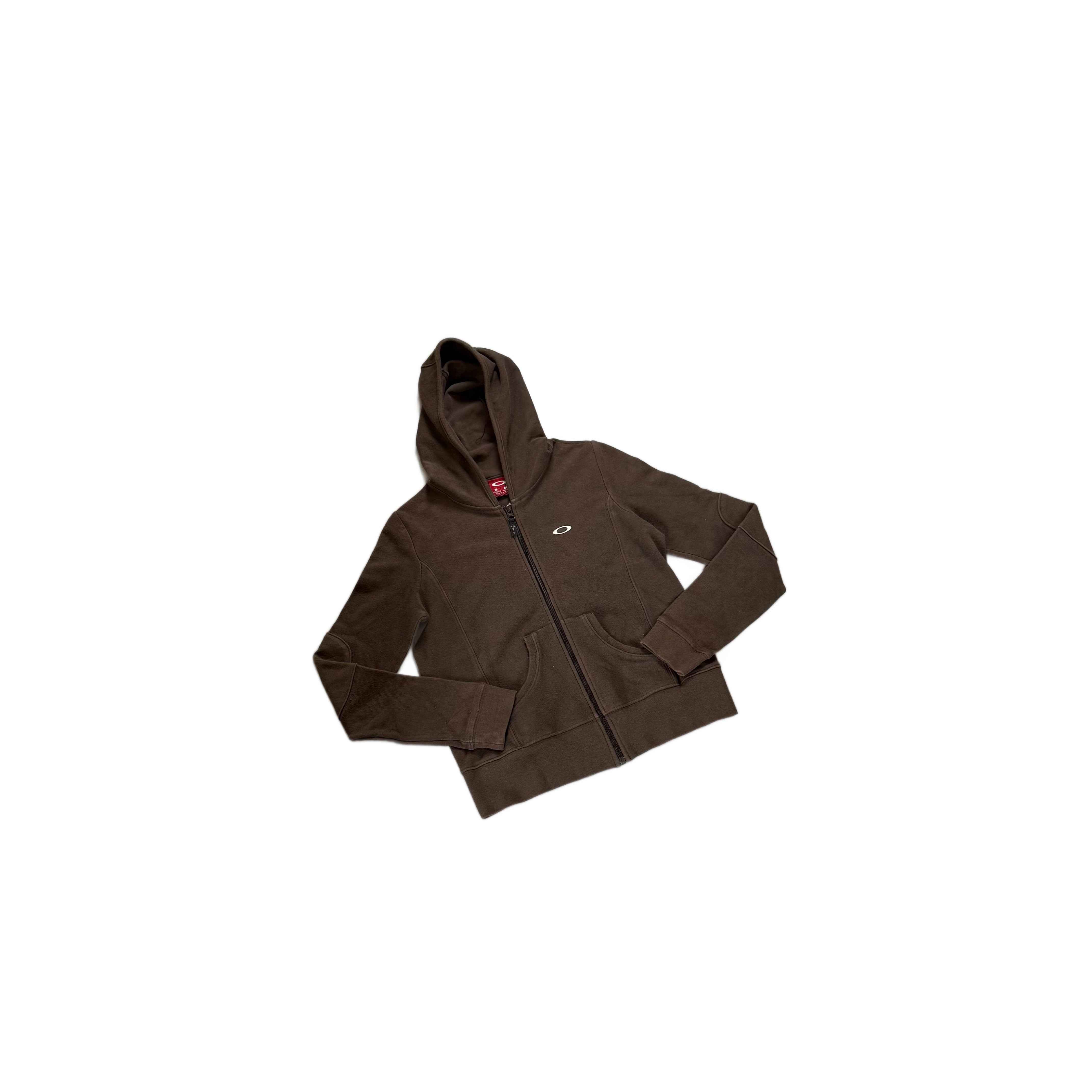 Brown Oakley Zip Up Hoodie - S
