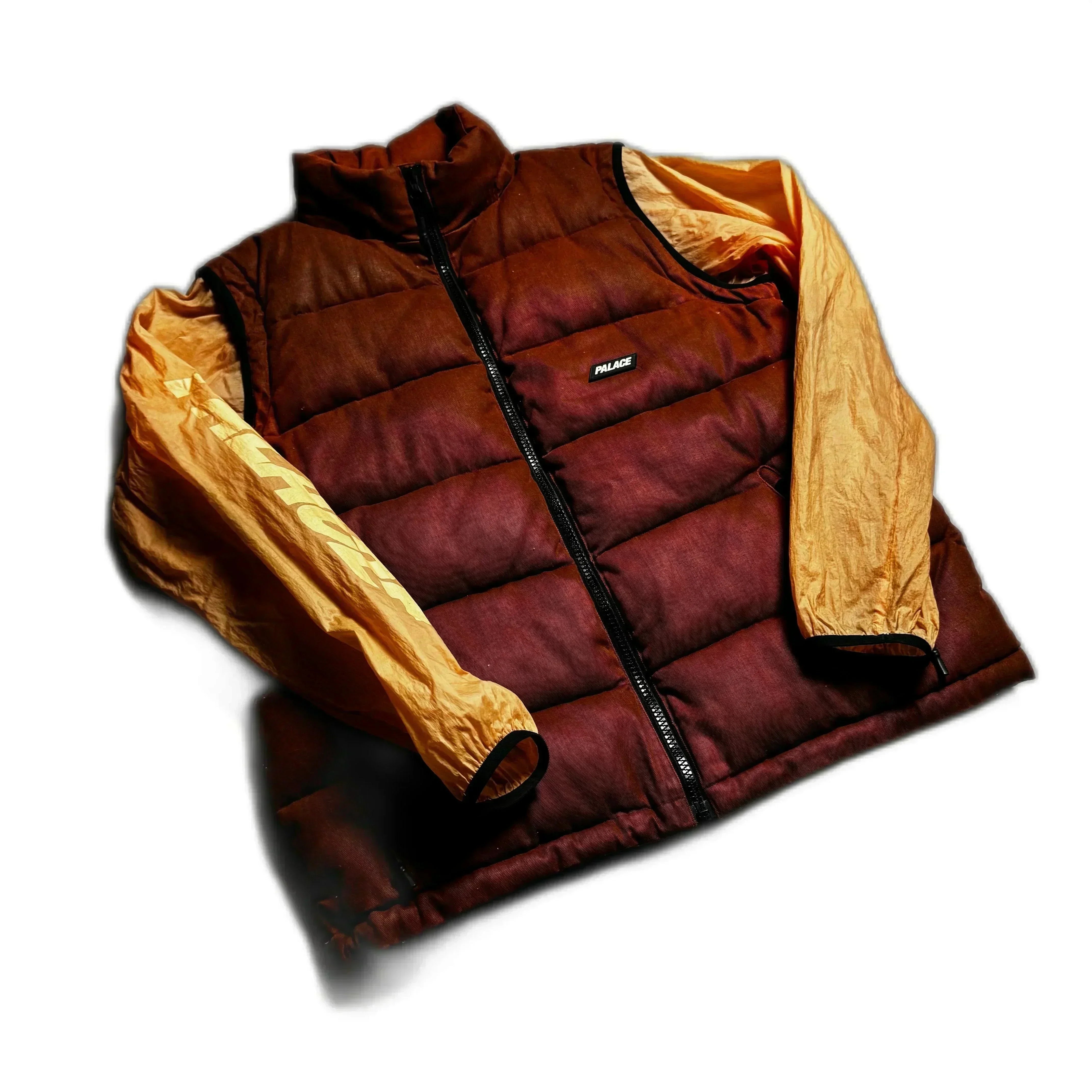 Brown/ Orange Palace Puffer Gilet - L