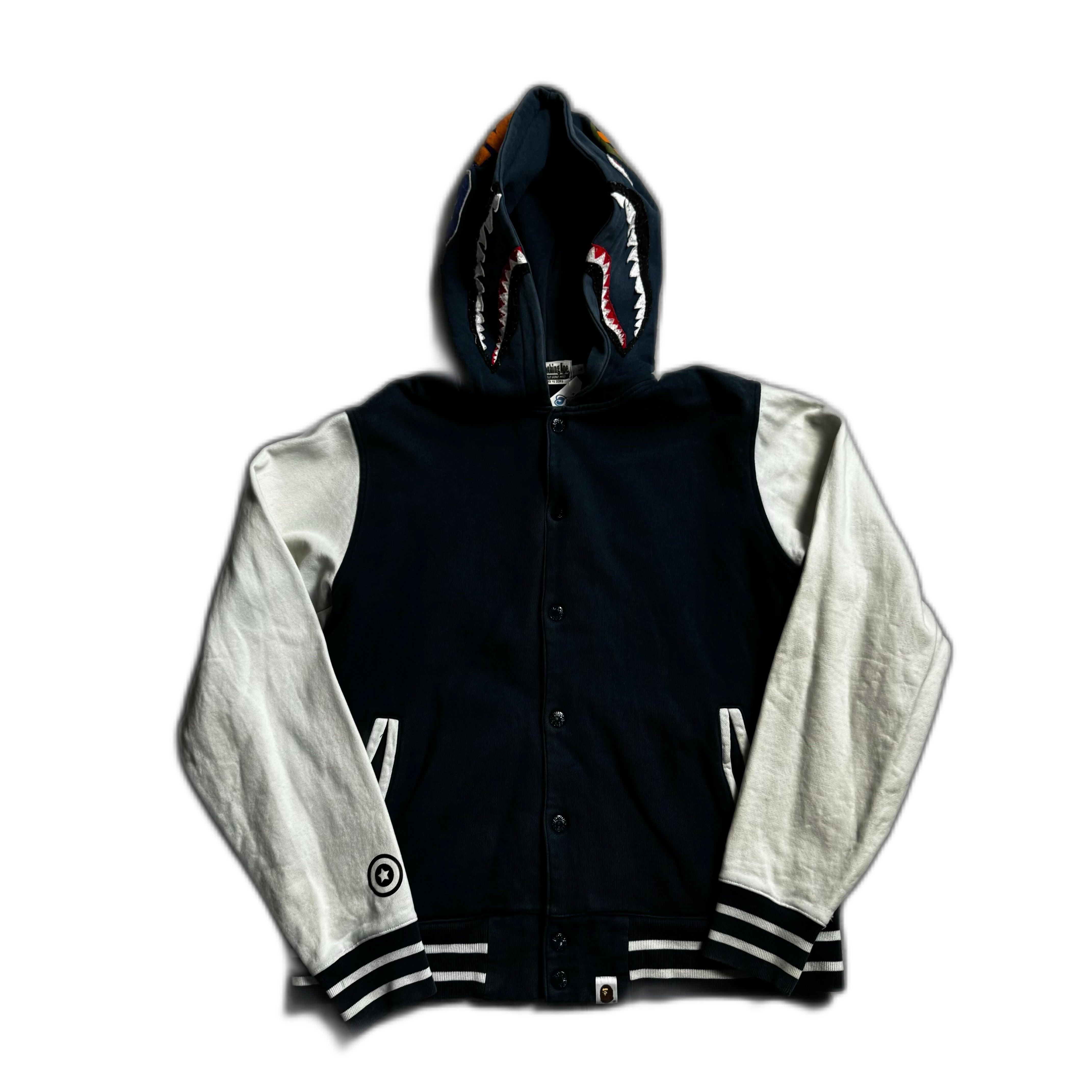 Navy Blue + White A Bathing Ape (BAPE) Jacket - L