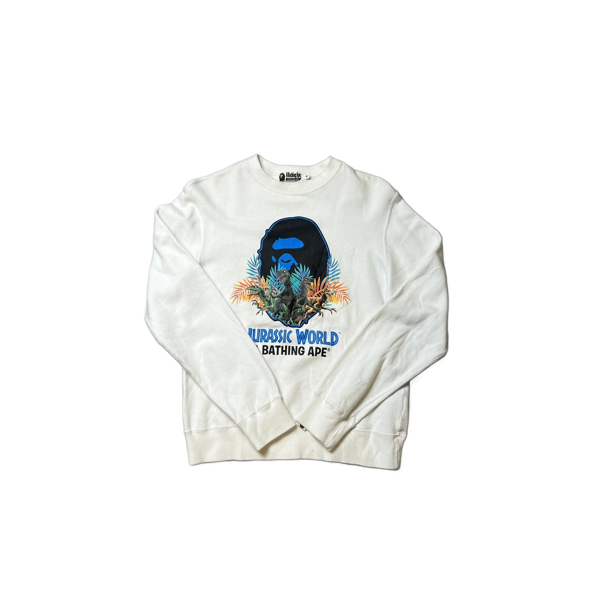White A Bathing Ape (BAPE) x Jurassic World Sweatshirt - M