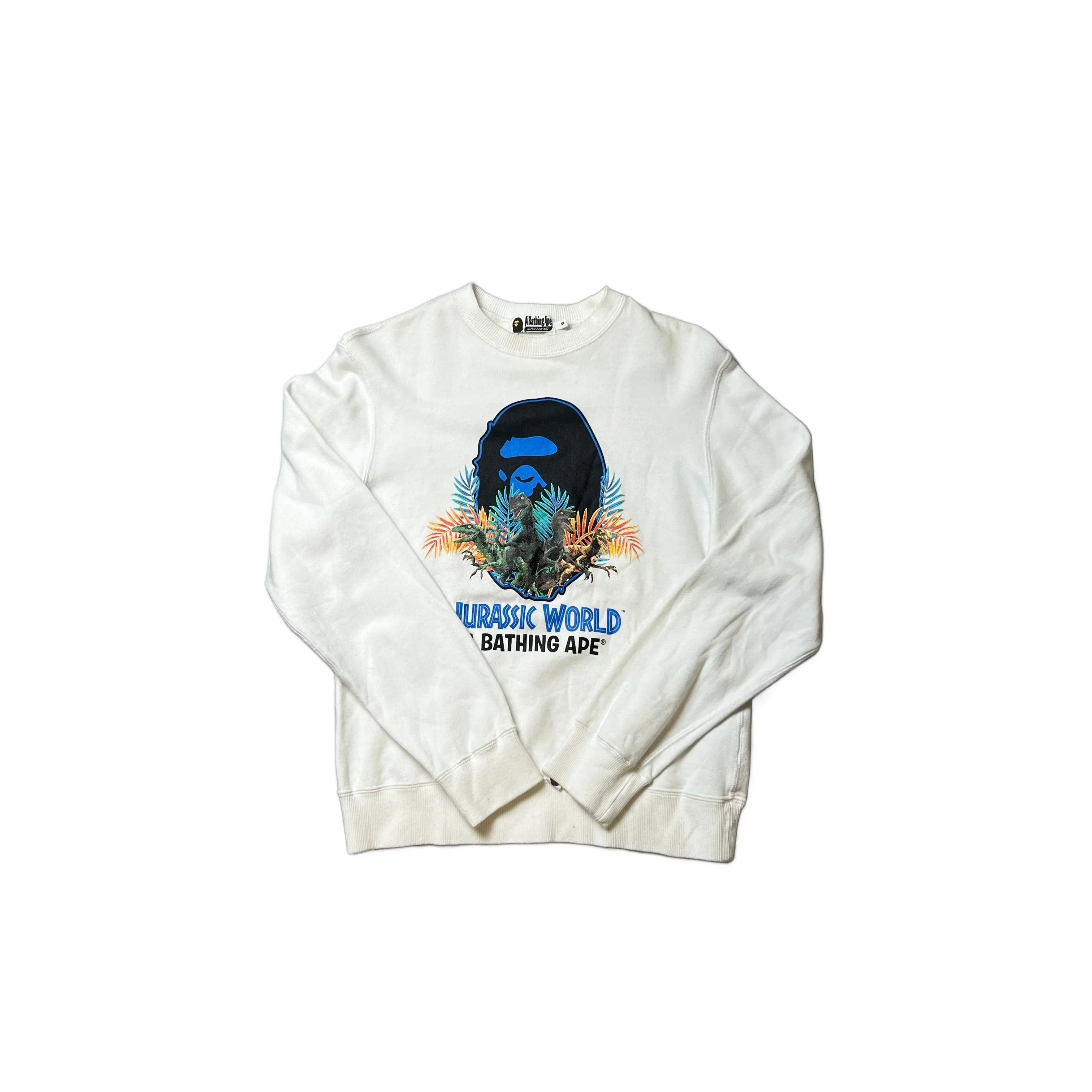 White A Bathing Ape (BAPE) x Jurassic World Sweatshirt - M