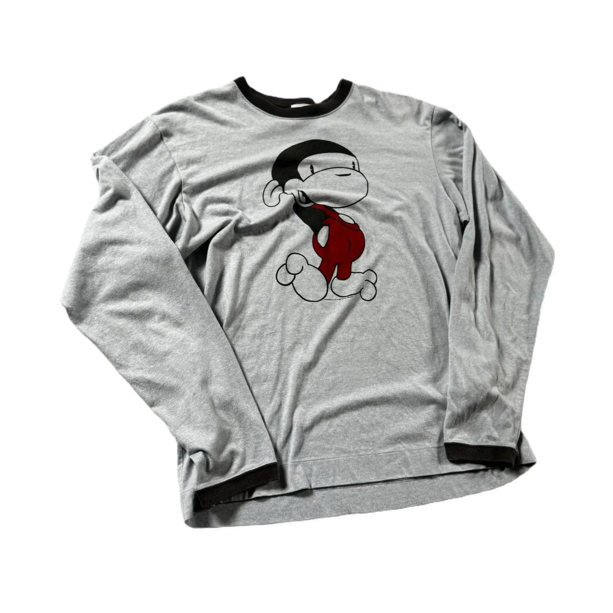 Grey A Bathing Ape (BAPE) Long Sleeve Tee - M