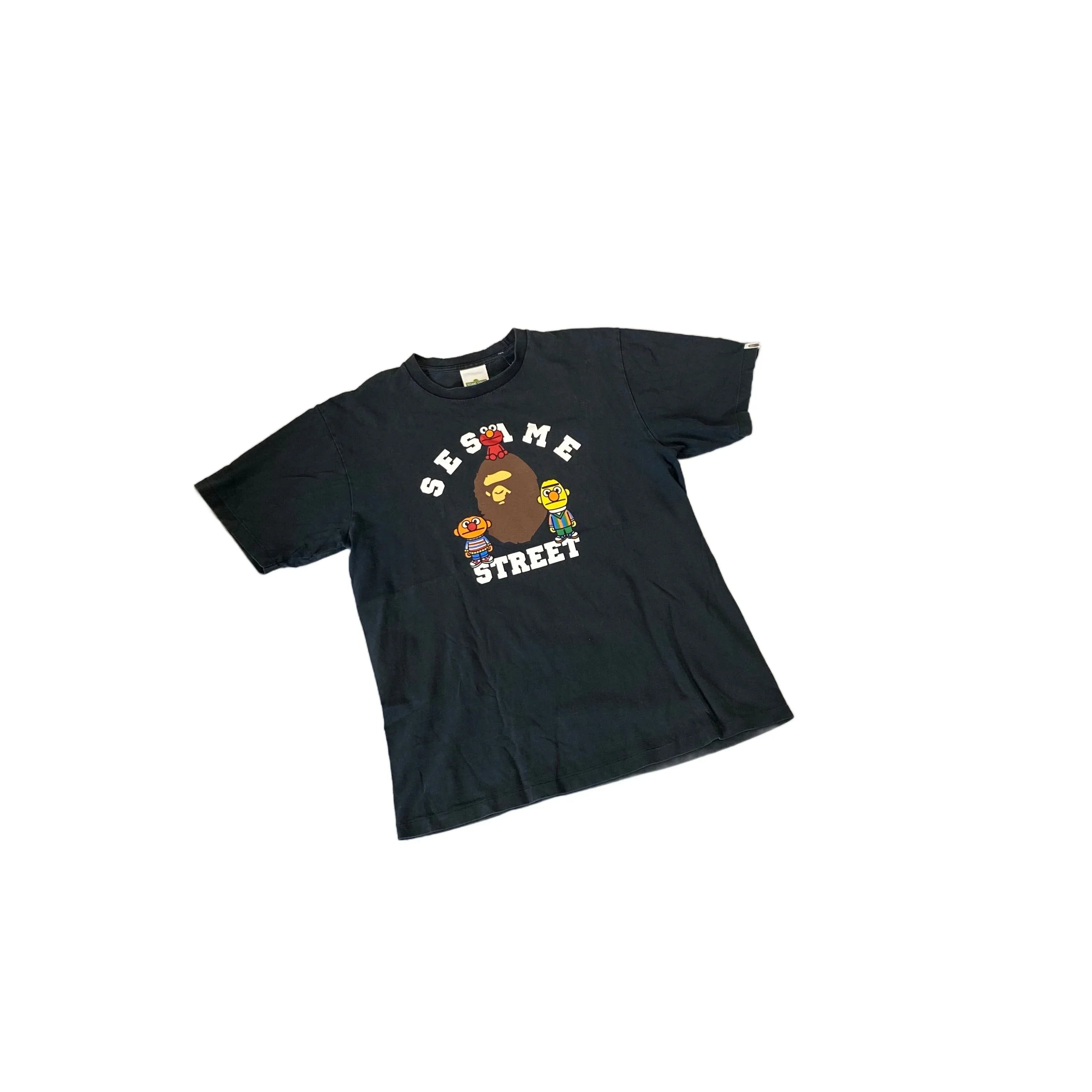 Black A Bathing Ape (BAPE) x Sesame Street Tee - L