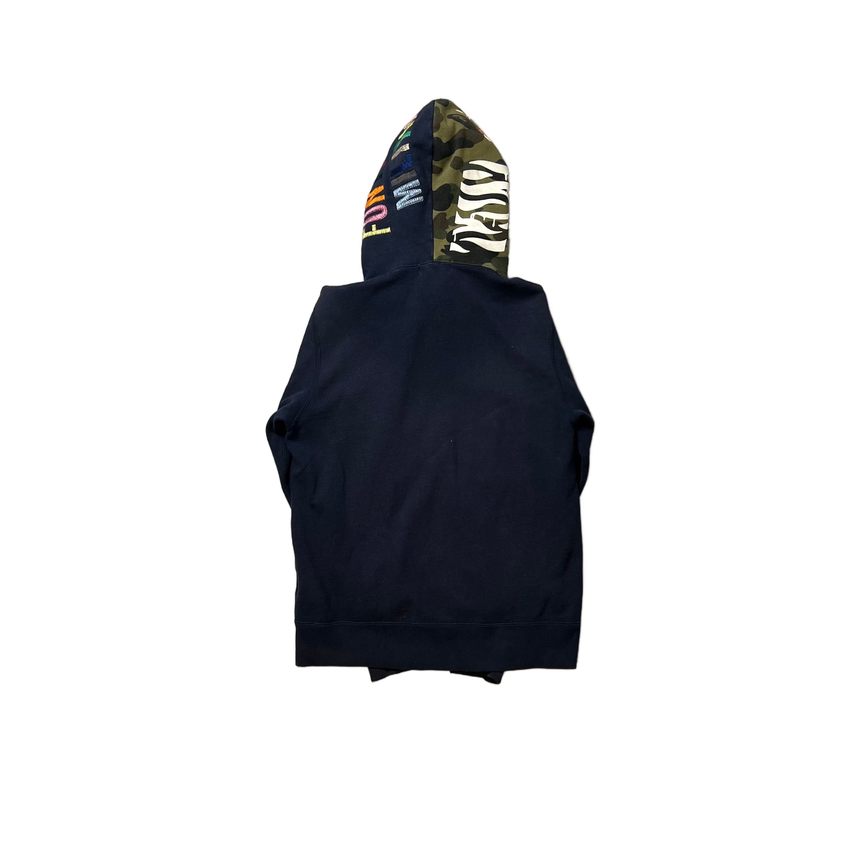 Navy Blue A Bathing Ape (BAPE) Zip Up Hoodie - M