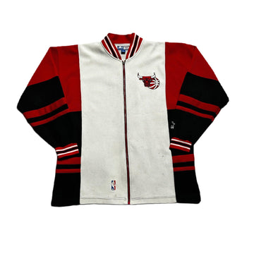 Vintage 90s White, Red + Black Chicago Bulls NBA Jacket - L