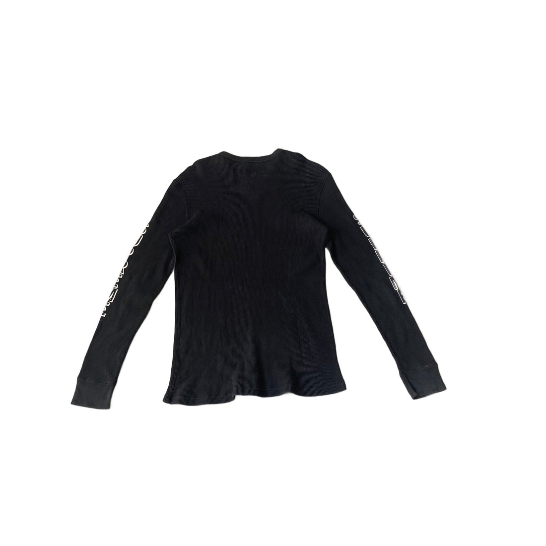 Black Supreme Waffle Long Sleeve Tee - M