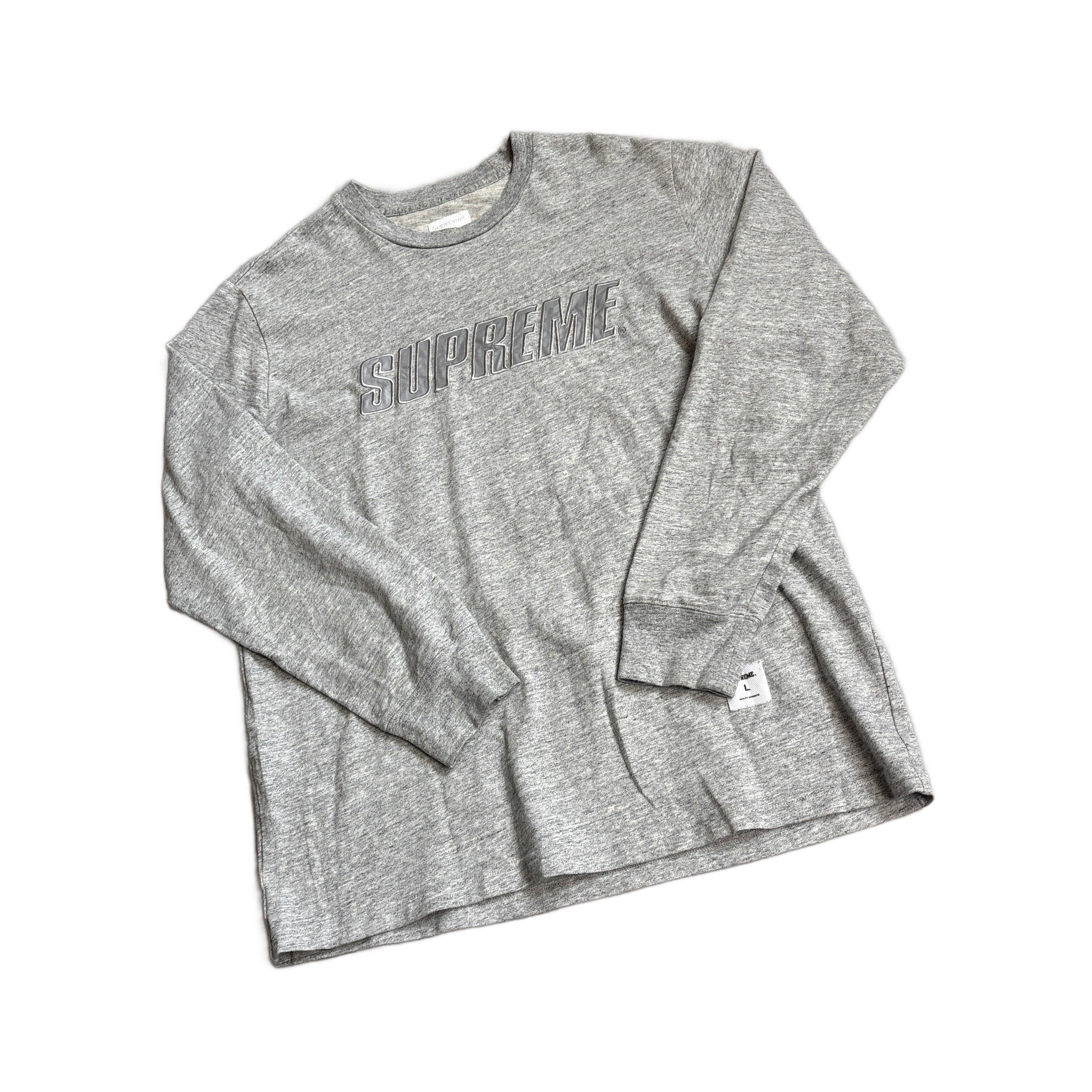 Grey Supreme Long Sleeve Tee - L