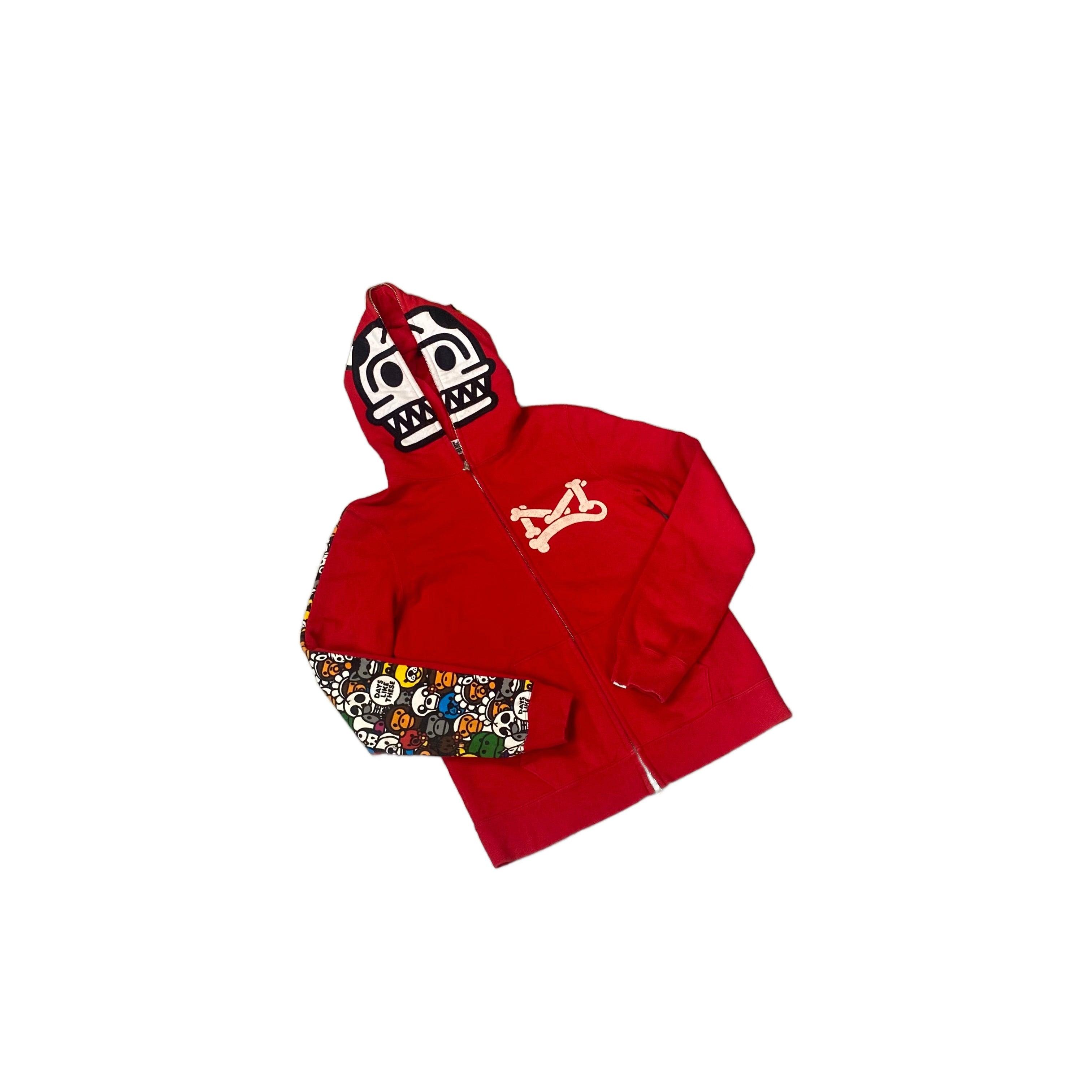 Red A Bathing Ape (BAPE) Zip Up Hoodie - XS
