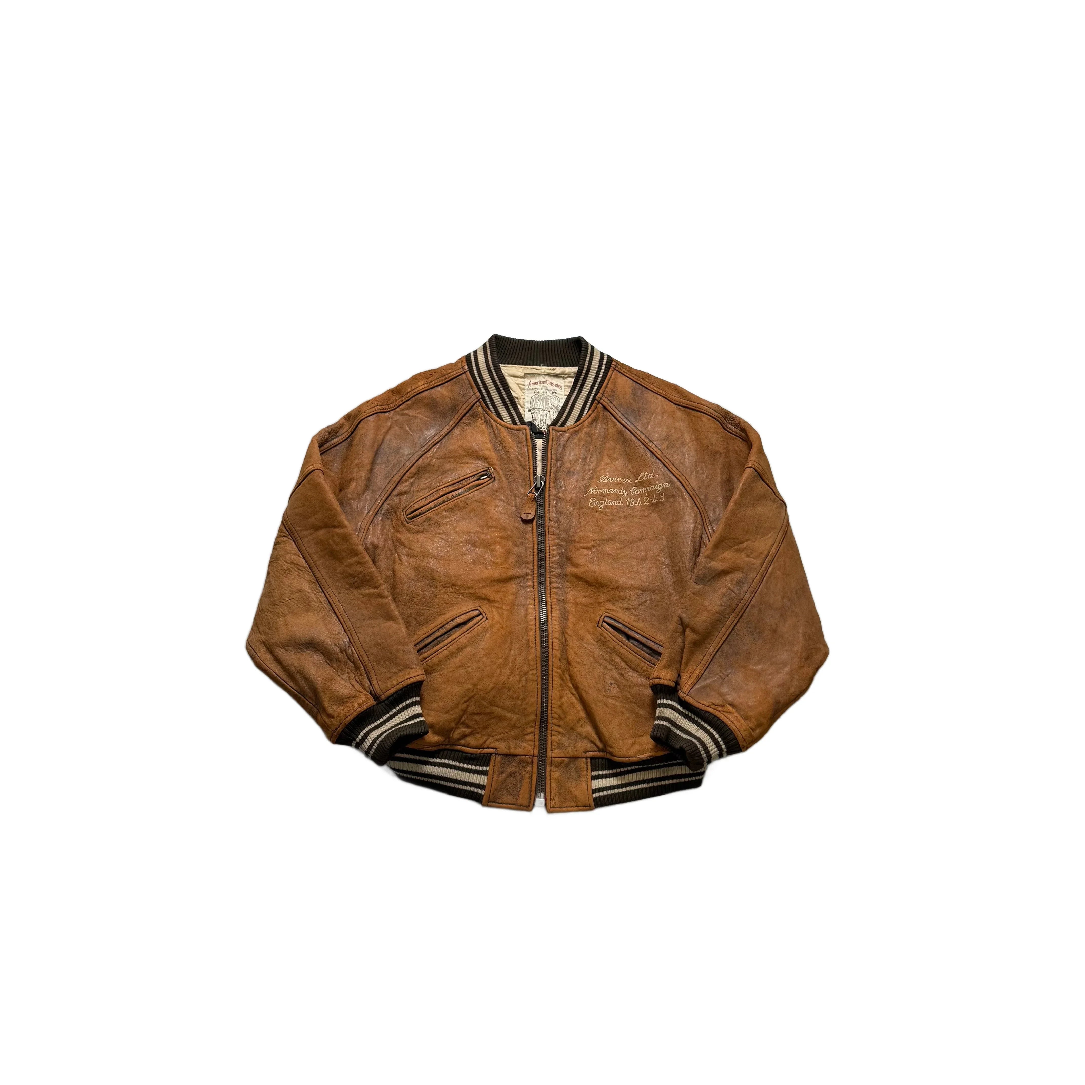 Brown Avirex Leather Jacket - XL