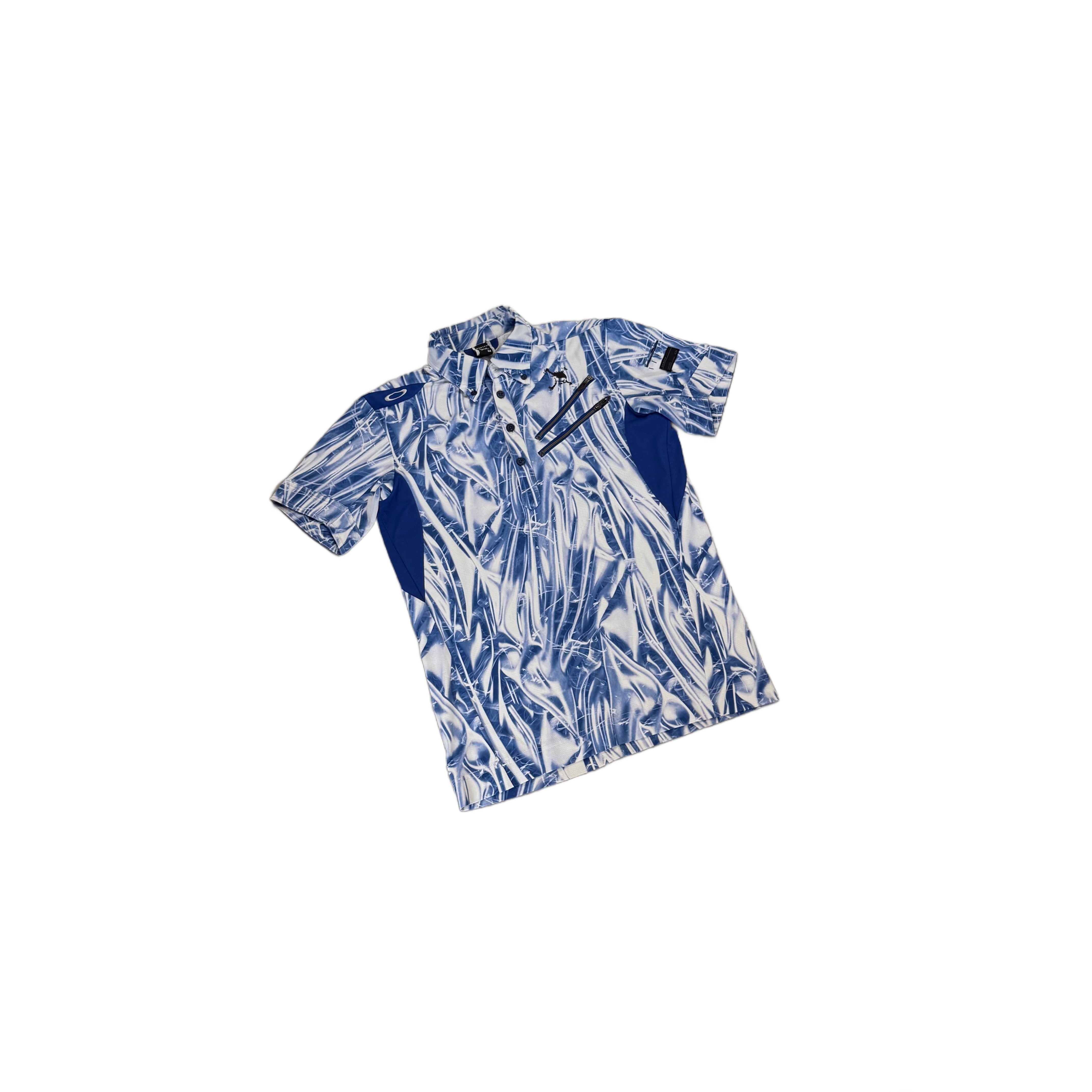 Blue Oakley 1/4 Zip Polo Shirt - M