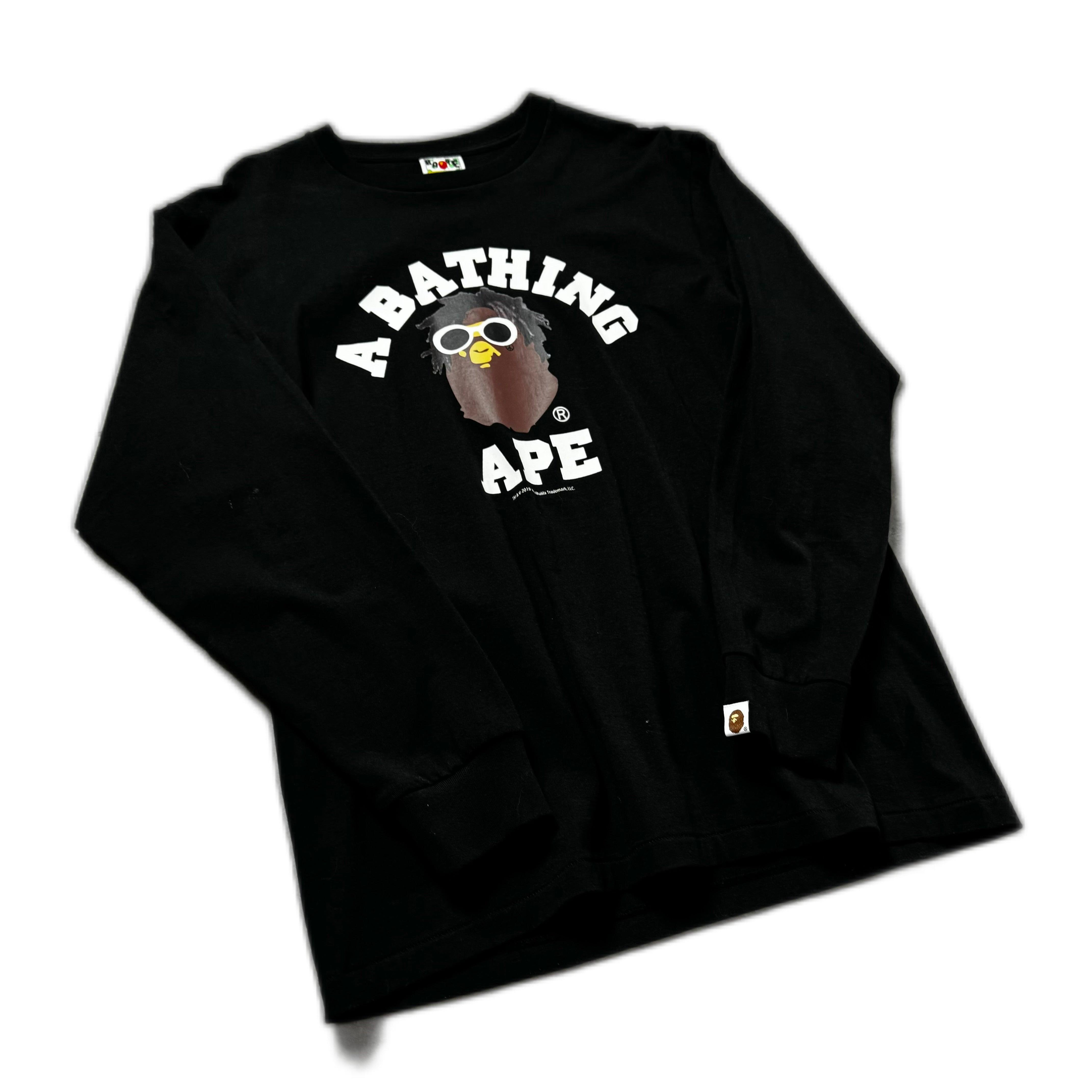 Black A Bathing Ape (BAPE) x Wiz Khalifa Long Sleeve Tee - L