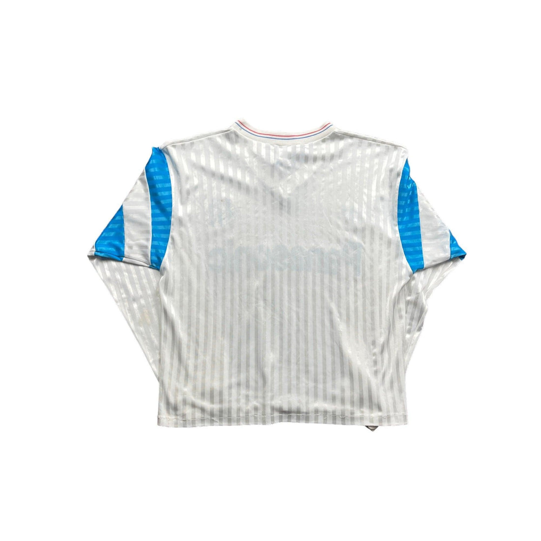 1989-90 White + Blue Olympique Marseille Tee - Medium - The Streetwear Studio