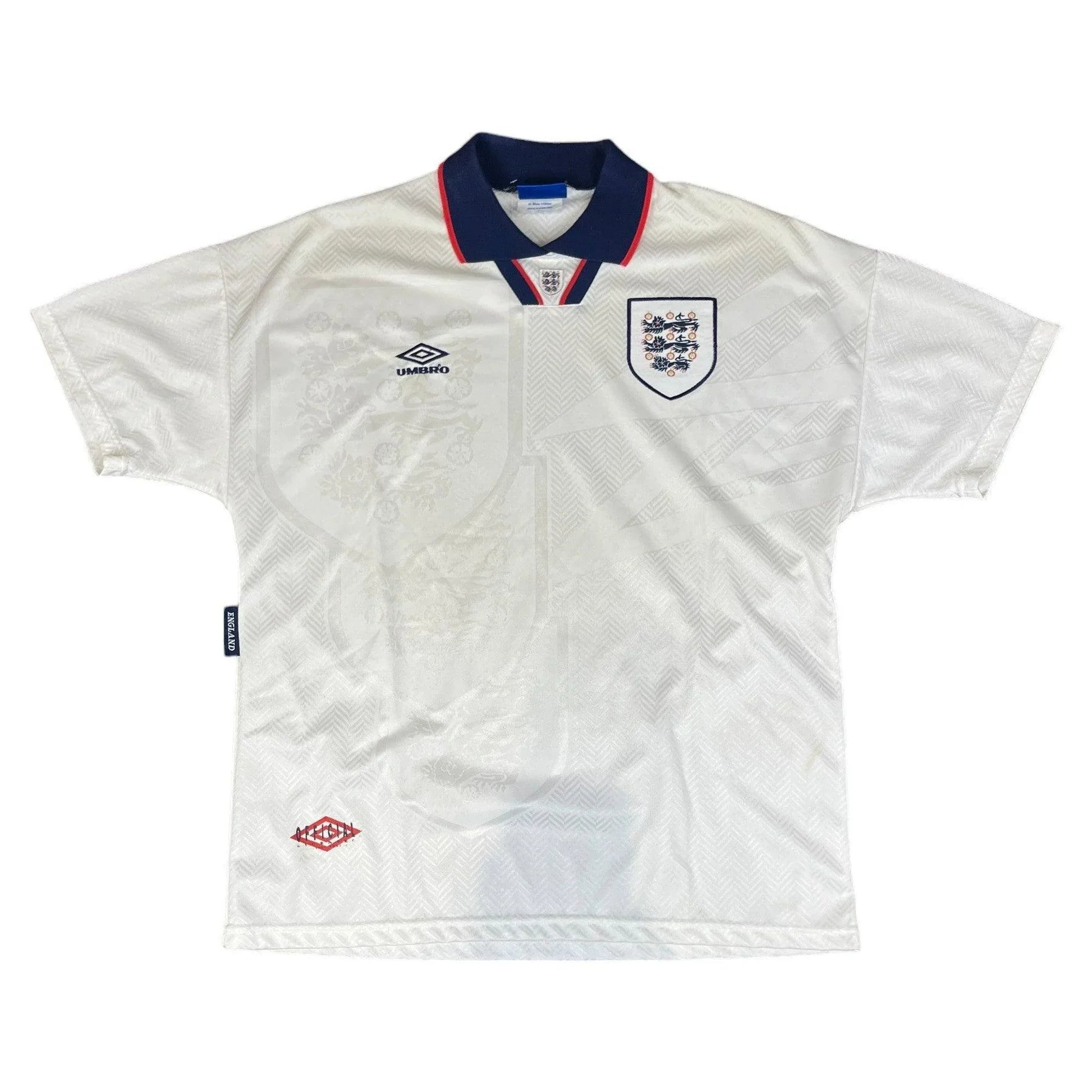 1993-95 White Umbro England Tee - XL | The Streetwear Studio