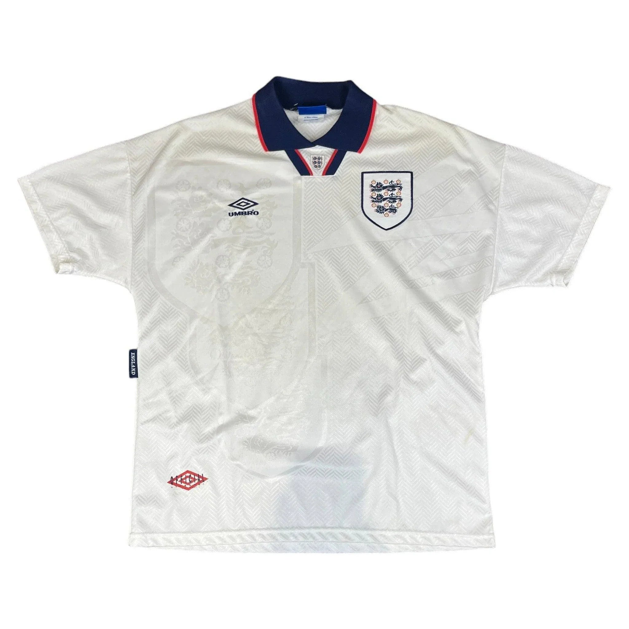 1993-95 White Umbro England Tee - XL | The Streetwear Studio