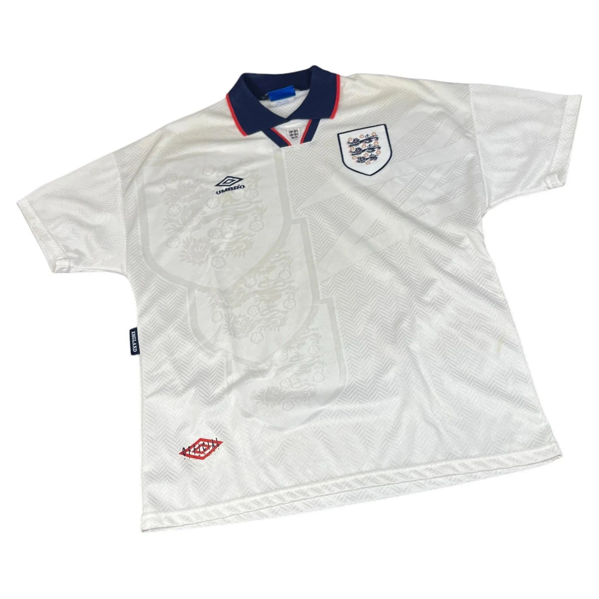 1993-95 White Umbro England Tee - XL | The Streetwear Studio