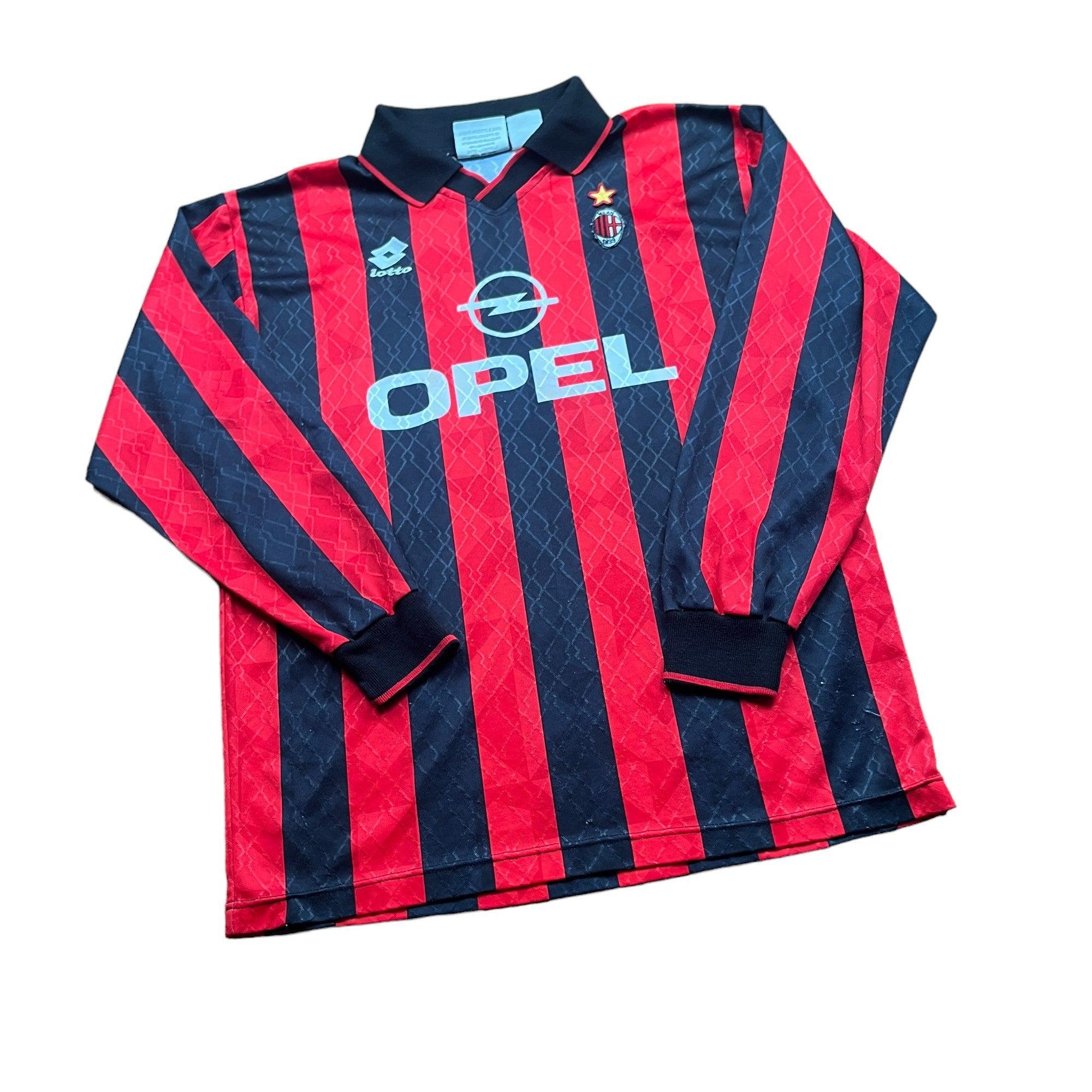1994-95 Red + Black AC Milan Longsleeve Tee - Large - The Streetwear Studio