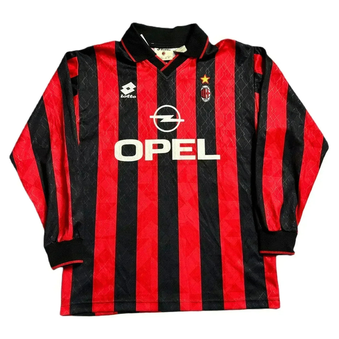 1995 - 96 AC Milan Home Long Sleeve Shirt - L | The Streetwear Studio