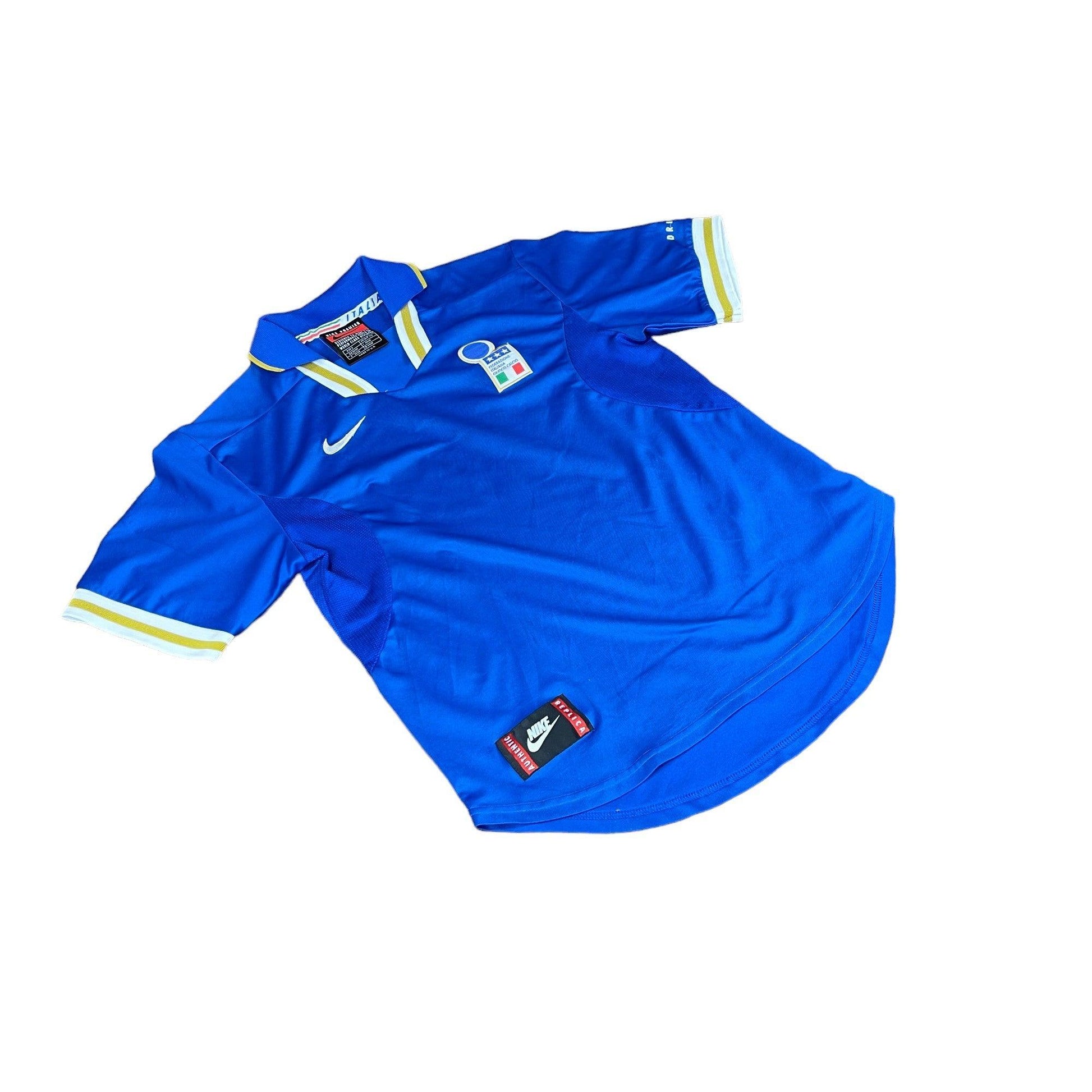 1996-97 Blue Nike Italy Tee - Small - The Streetwear Studio