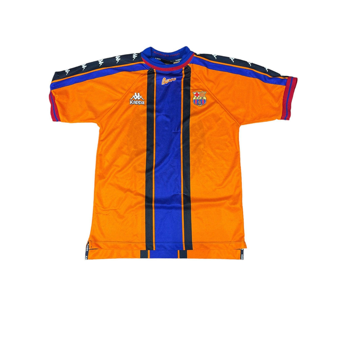 1997-98 Orange + Blue Kappa Barcelona FC Tee - Extra Large - The Streetwear Studio